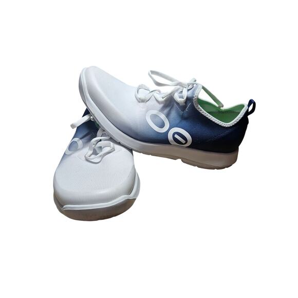OOFOS OOmg Low Mens Size 10.5 White Blue Athletic Walking Slip-On Shoes Sneakers main image 9